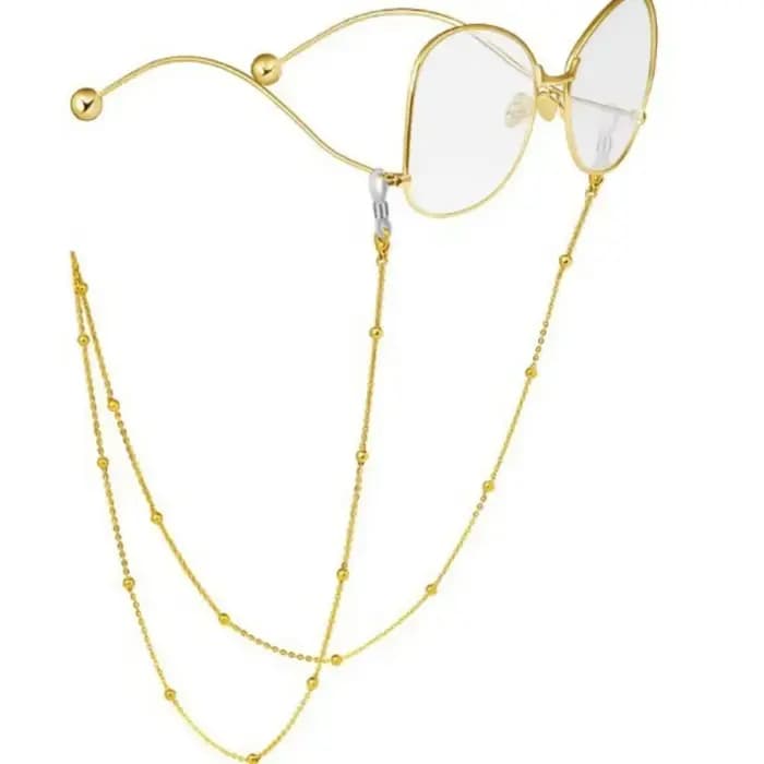 JOLargand-Lunettes de soleil à perles en métal pour femmes, lunettes de lecture, sangle JOEyeglasses