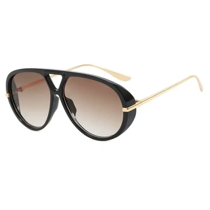Lunettes de soleil œil de chat en alliage pour femmes, monture épaisse Vintage, nouvelle mode, bleu