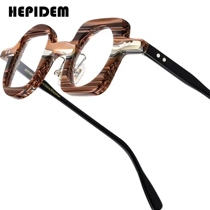 HEPIDEM-Lunettes à monture en acétate pour femmes, lunettes rondes surdimensionnées, lunettes faites