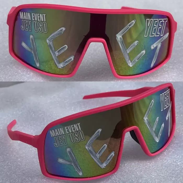 Lunettes de soleil sportives Blue YEET Jey Uso Yeet MAIN EVENT, verres bleus, Bloodline USOS, couleu