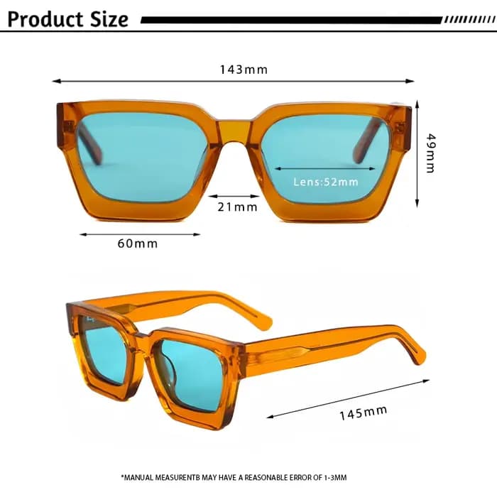 CATERSIDE – lunettes de soleil carrées polarisées rétro pour hommes et femmes, monture en acétate de