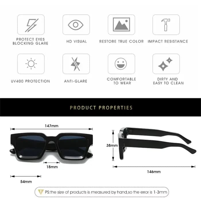 KLASSNUM hommes cadre carré lunettes de soleil 2026 marque de luxe concepteur lunettes de soleil rét