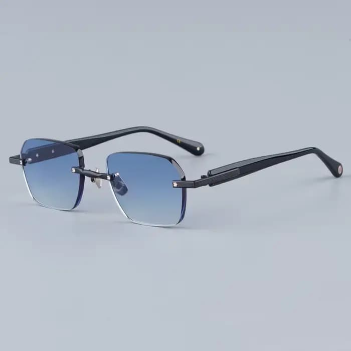 Lunettes de soleil carrées sans monture JOHN DALIA, fabriquées à la main, UV400, dégradées, pour hom