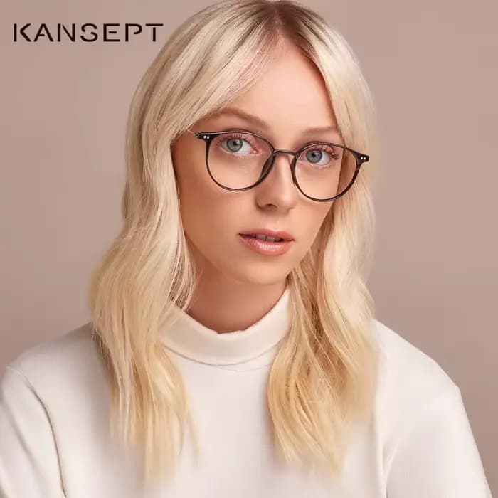 KANSEPT lunettes rondes cadre femmes ultraléger mode myopie Prescription lunettes montures acétate l