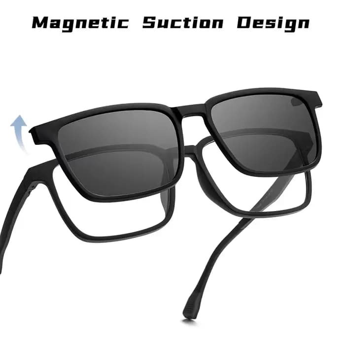 YIMARUILI – lunettes carrées à Clip magnétique, polarisées, Vision nocturne, Prescription optique, m