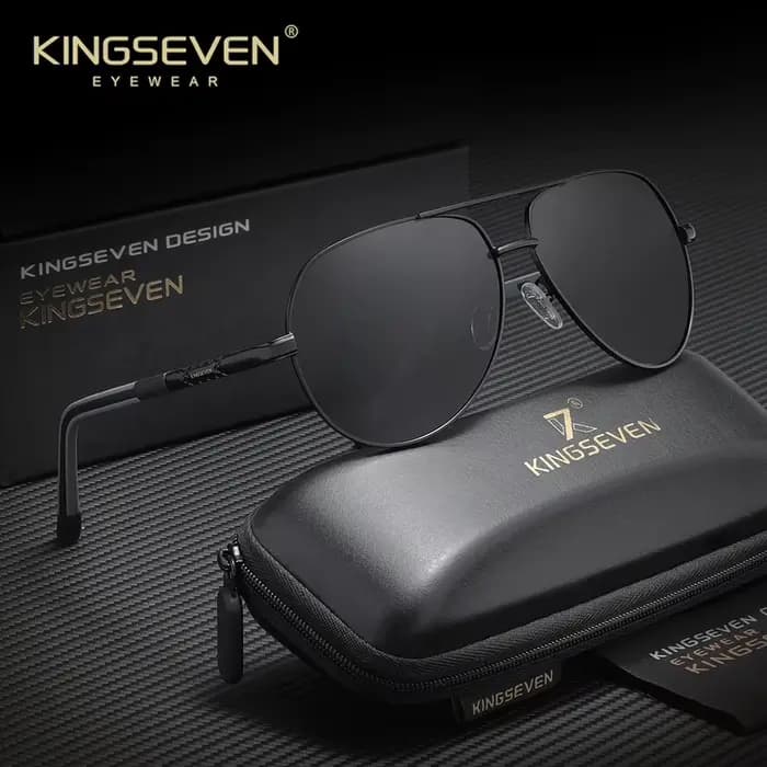 KINGSEVEN Lunettes de soleil classiques pour hommes en aluminium, polarisées UV400, pour femmes, con