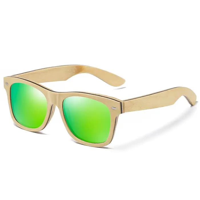 GM fait à la main rétro naturel Skateboard lunettes de soleil en bois hommes femmes miroir polarisé