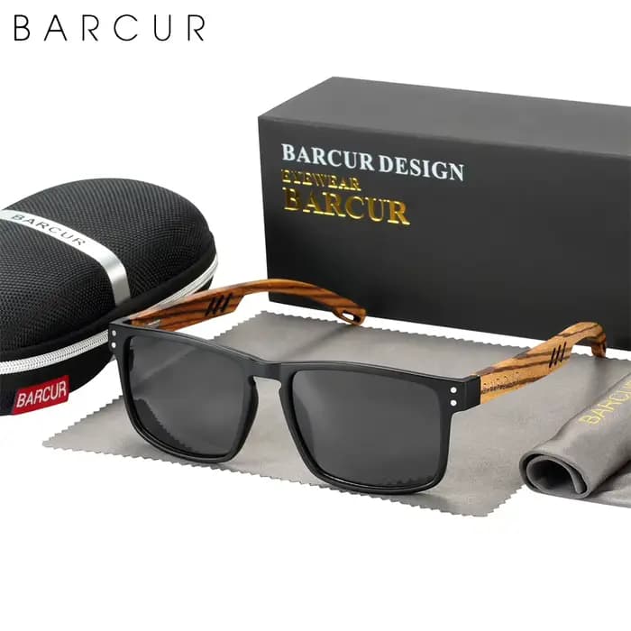 BARCUR Design – lunettes de soleil en bois pour hommes et femmes, verres polarisés, Vintage, Protect