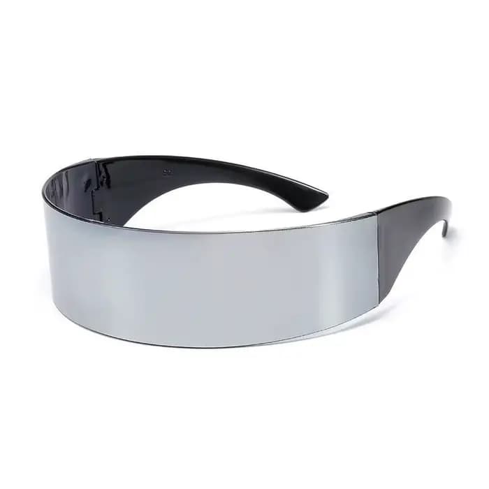 Futuriste étroit Cyclope visière lunettes de soleil Laser lunettes UV400 personnalité miroir lentill
