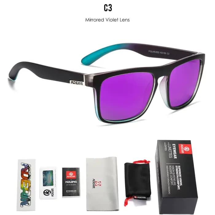 KDEAM Legend lunettes de soleil carrées lentille polarisée pour hommes femmes Sports de plein air pê