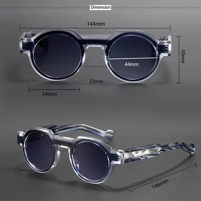 Lunettes de soleil rondes vintage CATERSIDE pour hommes, monture PC, branches avec insert central, m