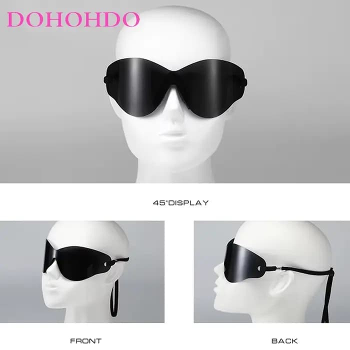 DOHOHDO rétro surdimensionné attaché corde lunettes de soleil pour femmes hommes marque Designe une