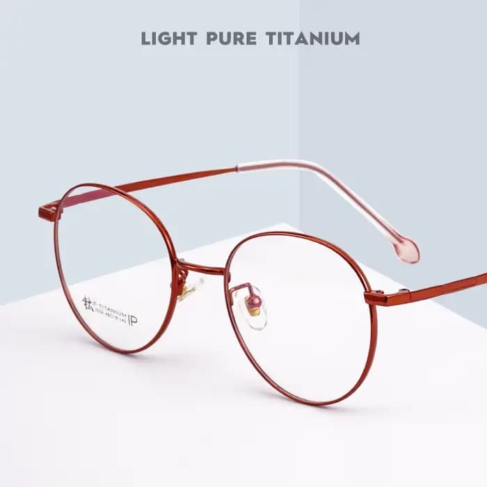 YIMARUILI Ultra léger pur titane lunettes cadre rétro rond décoratif optique Prescription lunettes c