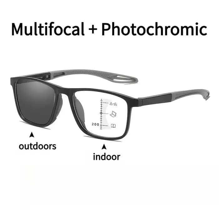 Lunettes de lecture multifocales photochromiques 3 en 1, aspect progressif, lunettes de loin et de p