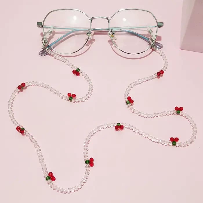 Lunettes de soleil chaînes de masquage chaînes de masque chaîne de lunettes cerise pour femmes rétro