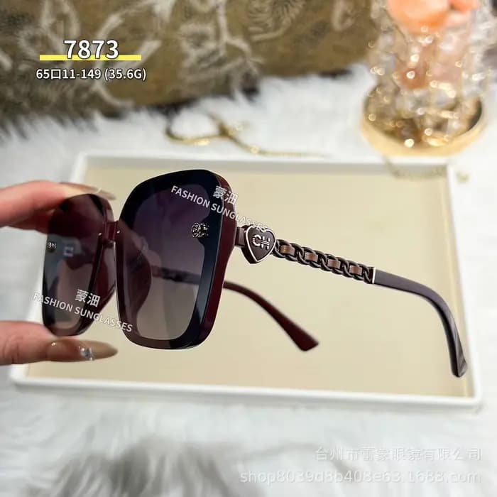 Lunettes de soleil polarisées carrées surdimensionnées pour femmes, design de branches tressées, pro