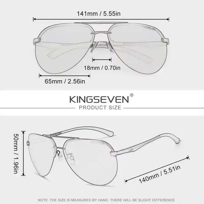 KINGSEVEN – lunettes de soleil polarisées sans monture en aluminium et magnésium, pour hommes/femmes