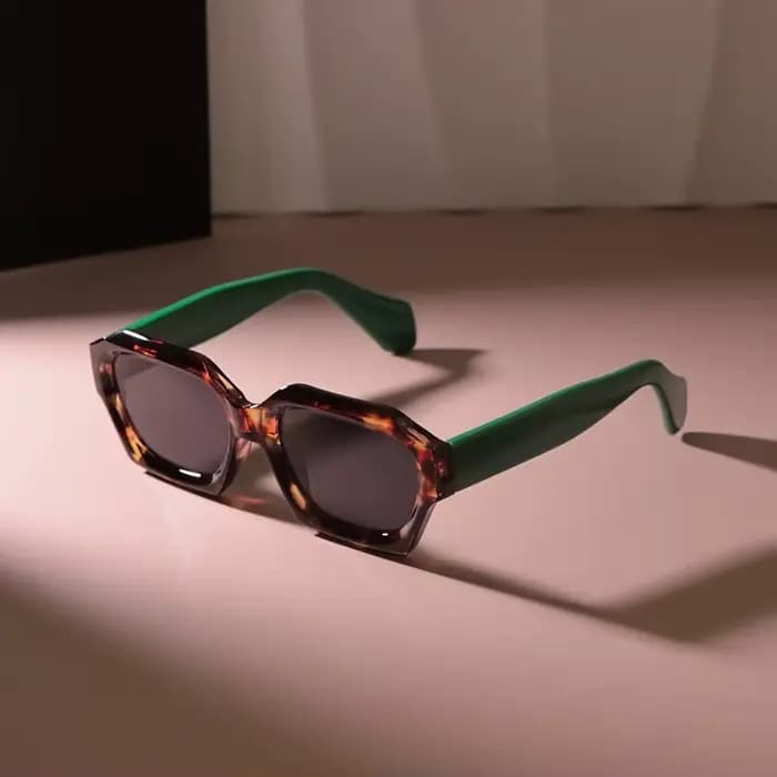 Lunettes de mode rétro avec une monture rectangulaire classique et une décoration imprimée léopard v