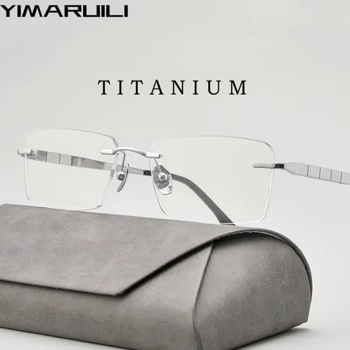 YIMARUILI nouveau Ultra-léger affaires lunettes carrées mode rétro pur titane optique Prescription s