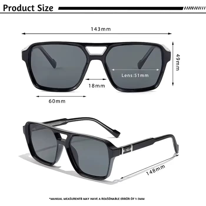 Lunettes de soleil rétro punk CATERSIDE pour hommes, monture carrée, dessus plat, double pont, lunet