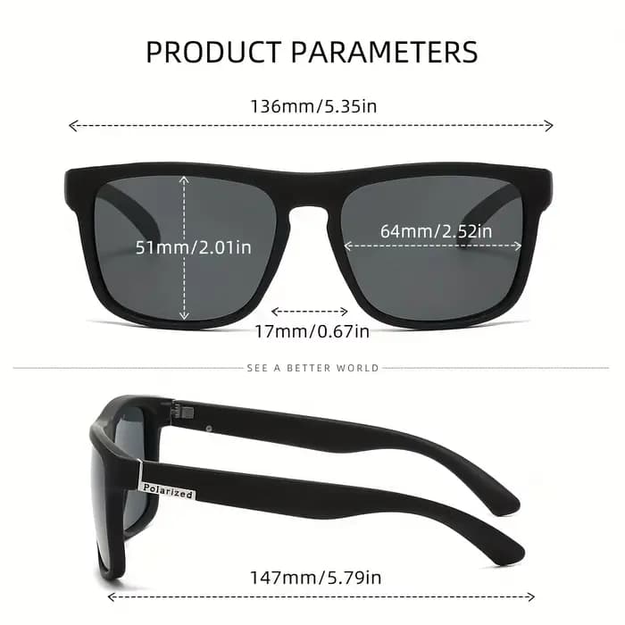 Lunettes de soleil polarisées carrées, 7 paires, Anti-éblouissement, pour fête d'été, vacances, voya