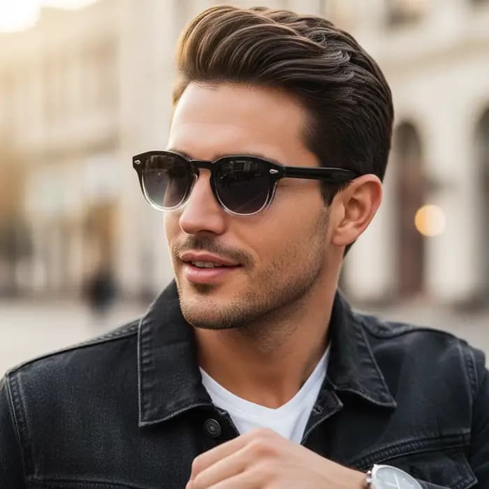 Lunettes de soleil rondes rétro CATERSIDE pour hommes, style punk, avec branches en acétate de propy