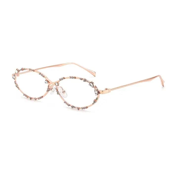 Y2K – lunettes ovales à strass, nouvelle mode coréenne, blocage de la lumière bleue de rue, monture