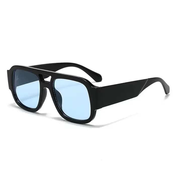 Lunettes de protection 1/4 ensembles grand cadre Double ponts lunettes de soleil carrées femmes coul