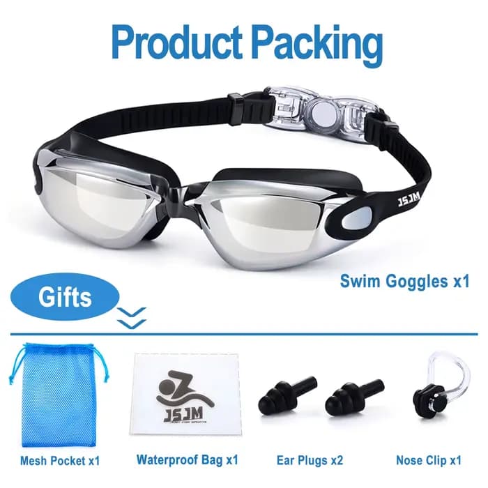 JSJM nouveau professionnel adulte Anti-buée Protection UV lentille hommes femmes lunettes de natatio
