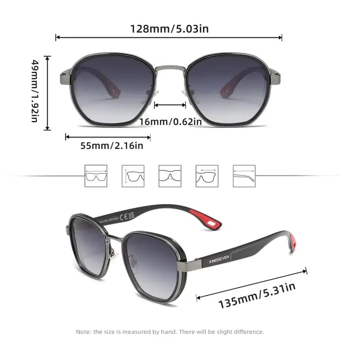KINGSEVEN – lunettes de soleil à monture ronde, de luxe, Style Punk rétro, pour hommes et femmes, po