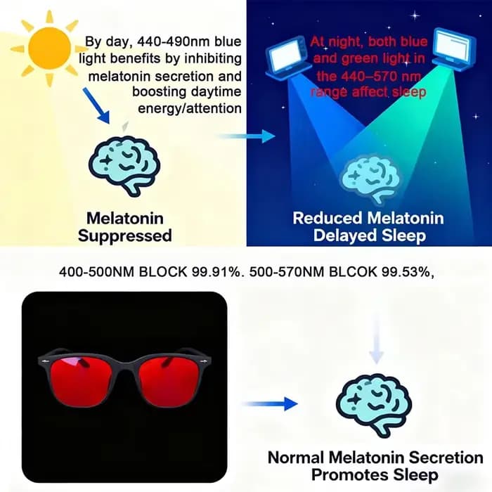 SHINU sommeil meilleurs lentilles rouges lunettes à filtre de lumière bleue pour hommes oculaires or