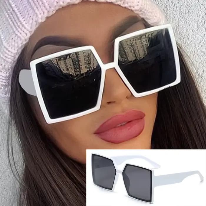 Vintage noir blanc carré lunettes de soleil femmes marque de luxe dames à la mode concepteur surdime