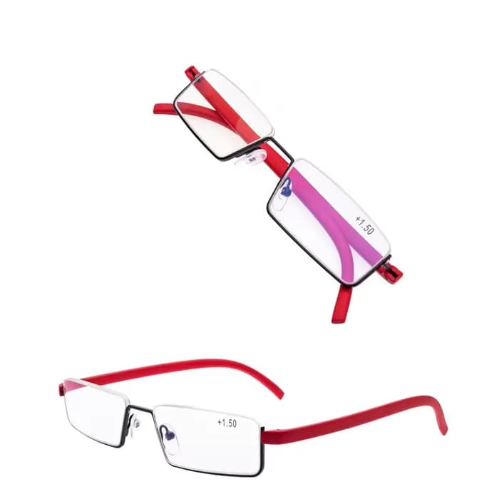 Lunettes de Lecture Anti-Lumière Bleue en Métal, Demi-Monture, pour Homme