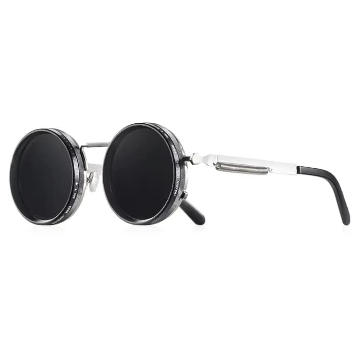 CRIXALIS 2 pièces lunettes de soleil polarisées rondes ND9 à gradation réglable hommes femmes Punk h