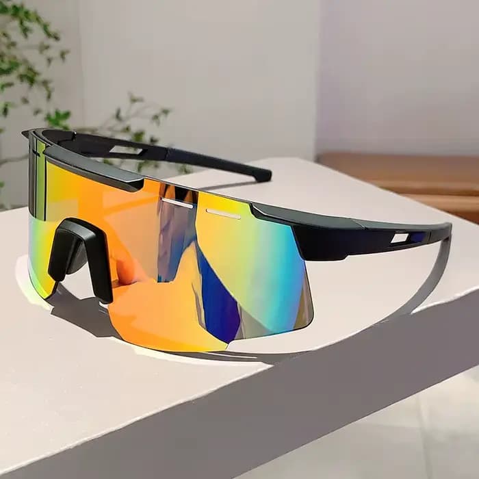 1/2 pièces mode monobloc Anti UV hommes lunettes en plein air marque miroir sport lunettes de soleil