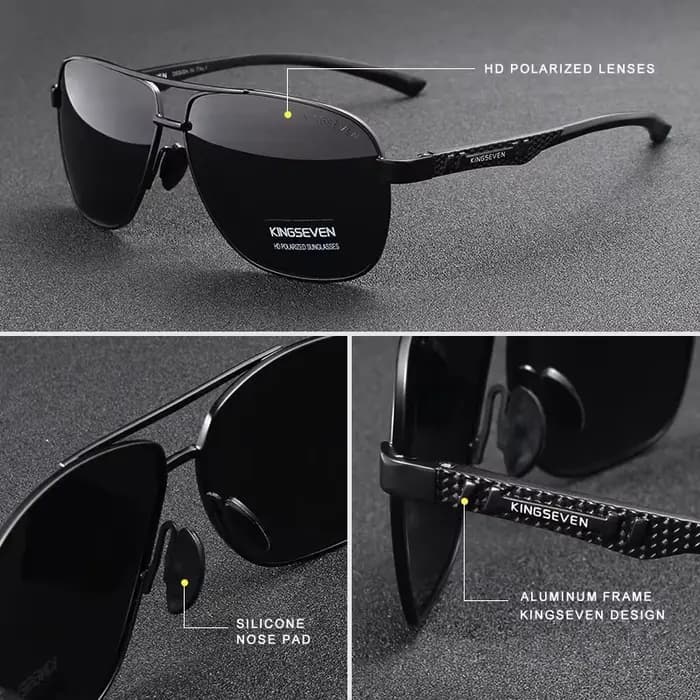 KINGSEVEN lunettes de soleil polarisées en aluminium hommes UV400 HD lentille pilote Protection des