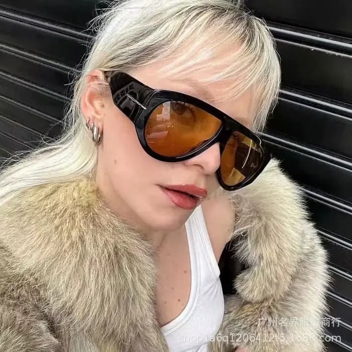 Lunettes de soleil pilote surdimensionnées pour femmes, mode luxe, grande monture, une pièce dégradé
