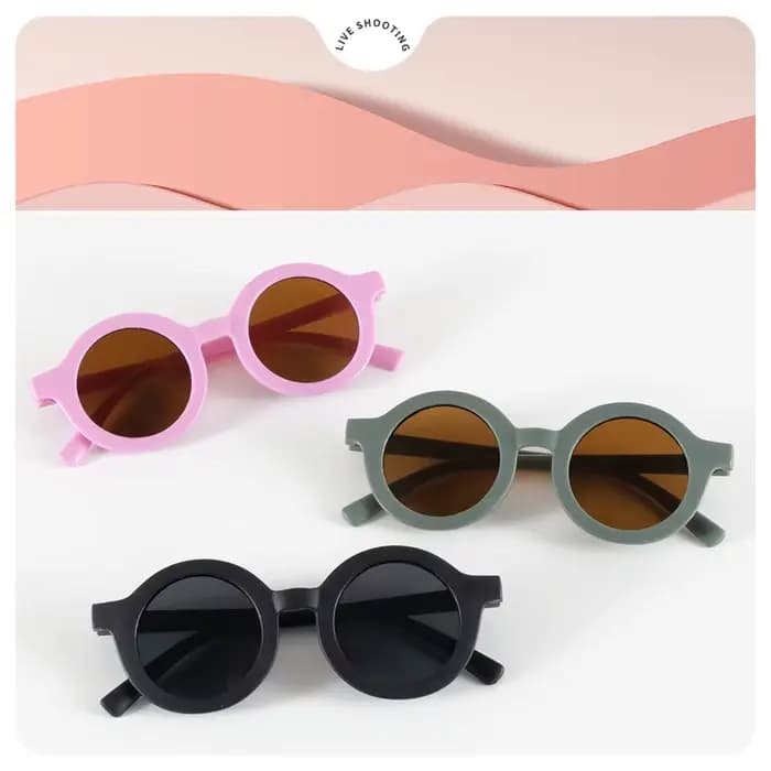 Lunettes de soleil pour enfants, monture ronde de style insert, lunettes de soleil pour bébés de 1 à