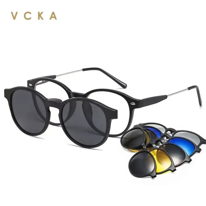 VCKA-Lunettes de soleil magnétiques optiques polarisées pour hommes et femmes, lunettes à clip magné