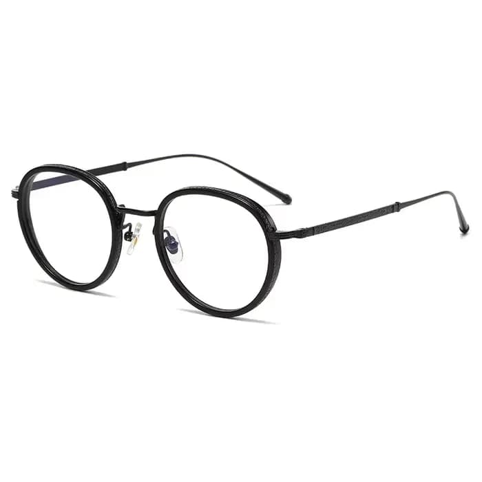 Lunettes de vue rétro rondes en titane et acétate, reproduction de la série RLT d'Italie, pour femme