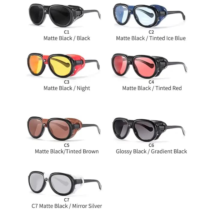 KDEAM luxe Steampunk pilote lunettes de soleil hommes et femmes en cuir souple bouclier lunettes UV4
