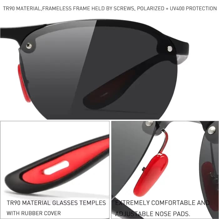 KDEAM-Lunettes de soleil polarisées pour homme, ultra légères, sport, matériau résistant TR90, grand