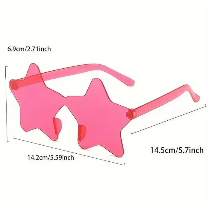25 paires de lunettes de soleil sans bords en forme d'étoile pour hommes, mode mignon couleur bonbon