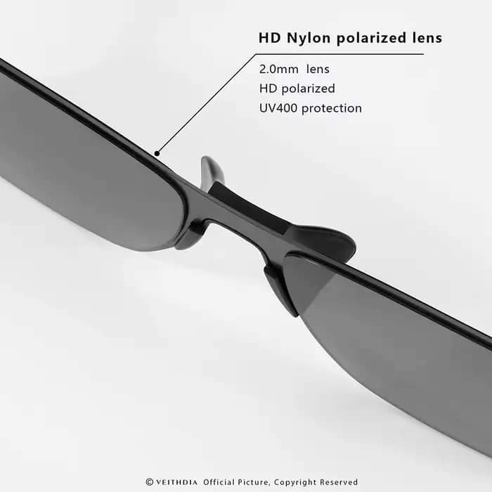 VEITHDIA-Lunettes de soleil polarisées en acier inoxydable pour homme, verres en nylon pour la condu