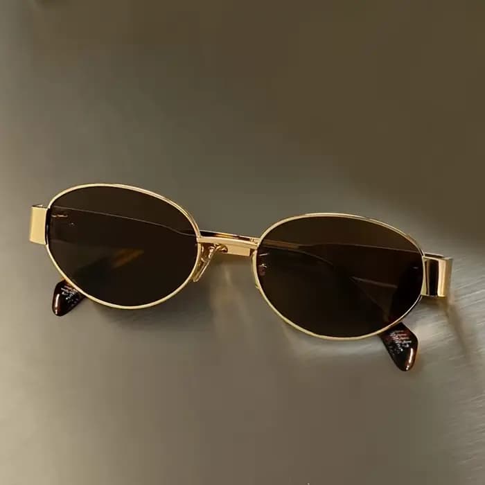 Lunettes de soleil ovales tendance pour femmes, marque de luxe, monture en métal, lunettes de soleil