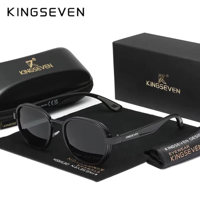 KINGSEVEN – lunettes de soleil à monture ronde, de luxe, Style Punk rétro, pour hommes et femmes, po