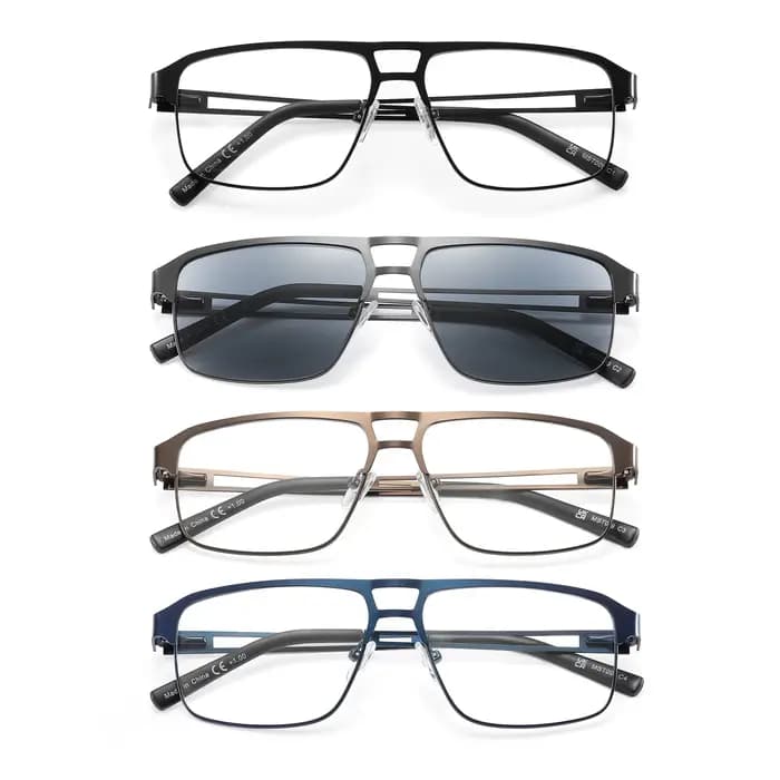 Lecteurs hommes lumière bleue bloquant les lunettes de lecture cadre en métal charnière à ressort pr