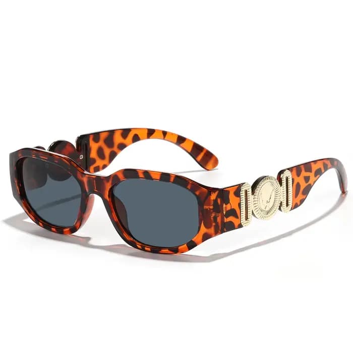 Lunettes de soleil à la mode pour femmes avec pièces métalliques, ovales, monture complète, usage qu