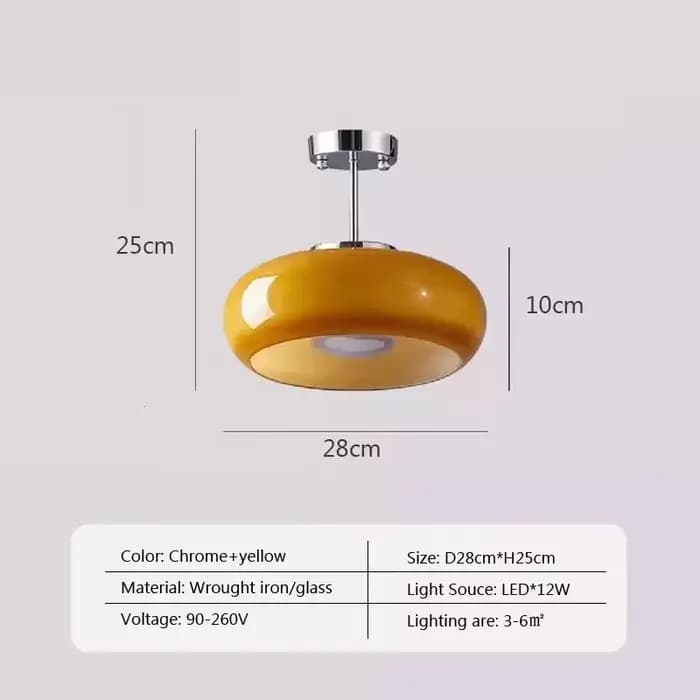 Lustre de plafond en verre orange vintage, lustre de salon facilement Kevin pour chambre à coucher,