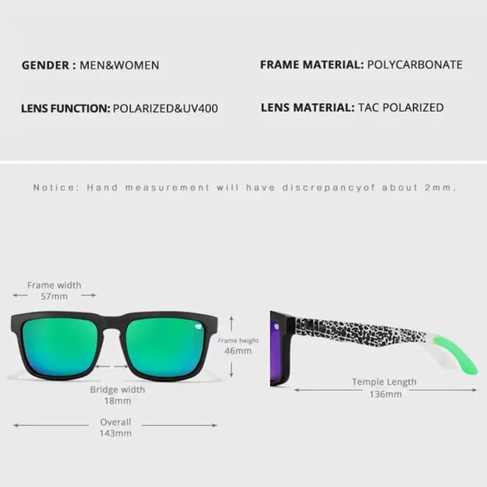 Couleurs fraîches lunettes de soleil polarisées hommes femmes haut carré unisexe lunettes de soleil